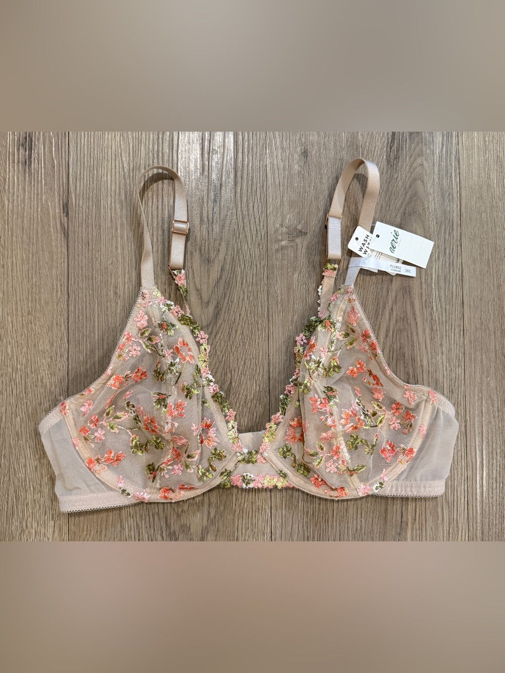 NWT Aerie Womans Floral Real Power Bra Size 36C